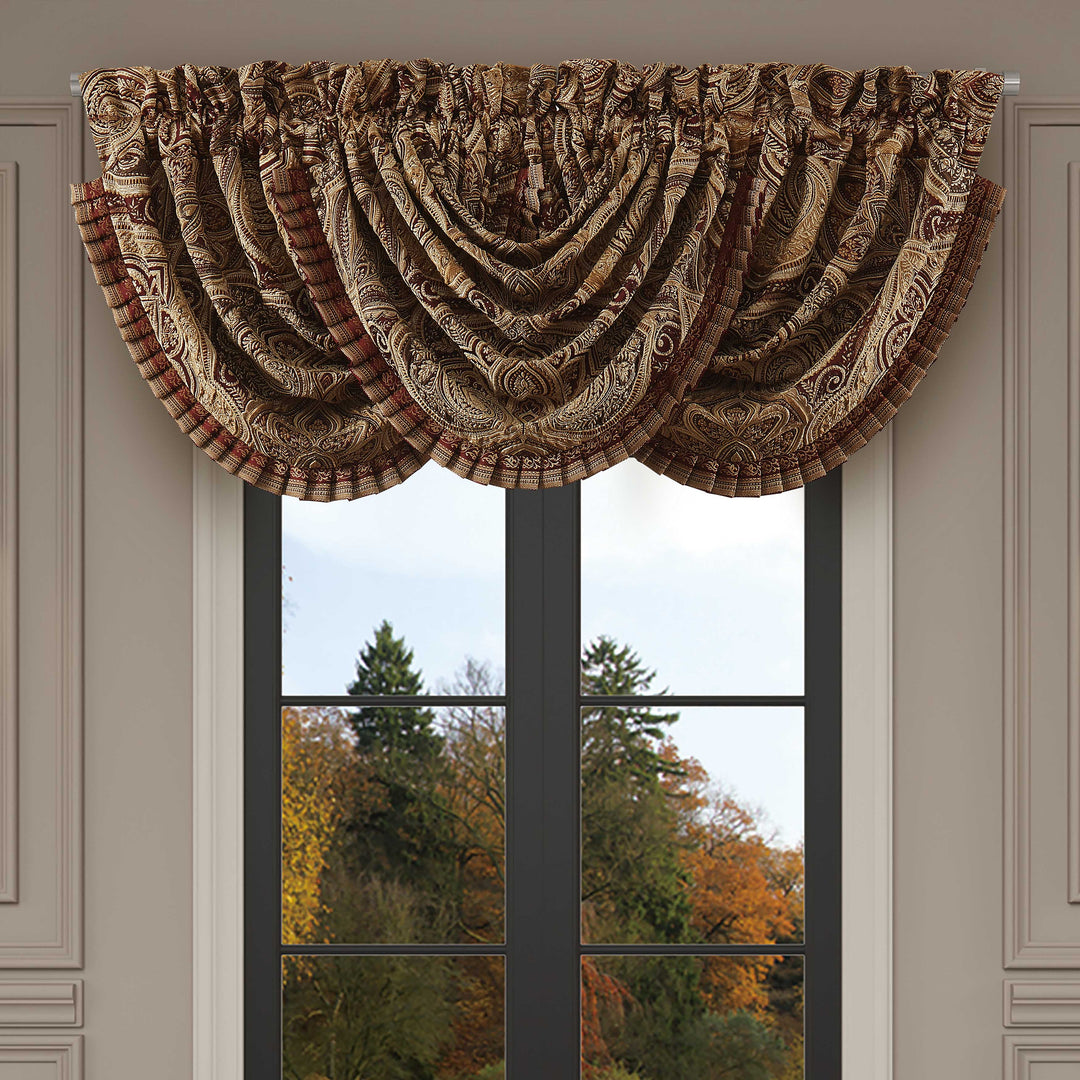 Calistoga Crimson Waterfall Window Valance Window Valances By J. Queen New York