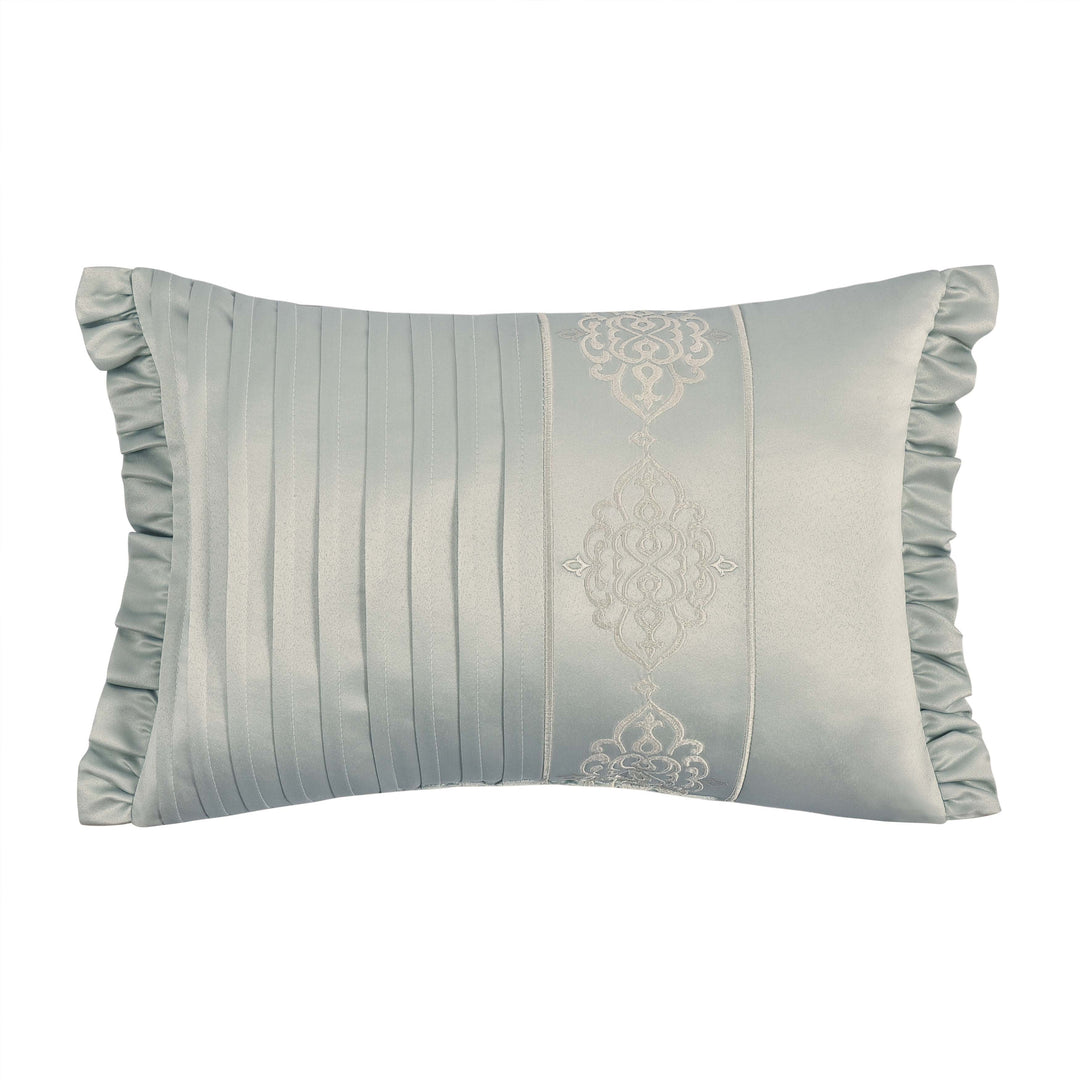 Calmfield Aqua Boudoir Decorative Throw Pillow 19" x 13" Throw Pillows By J. Queen New York