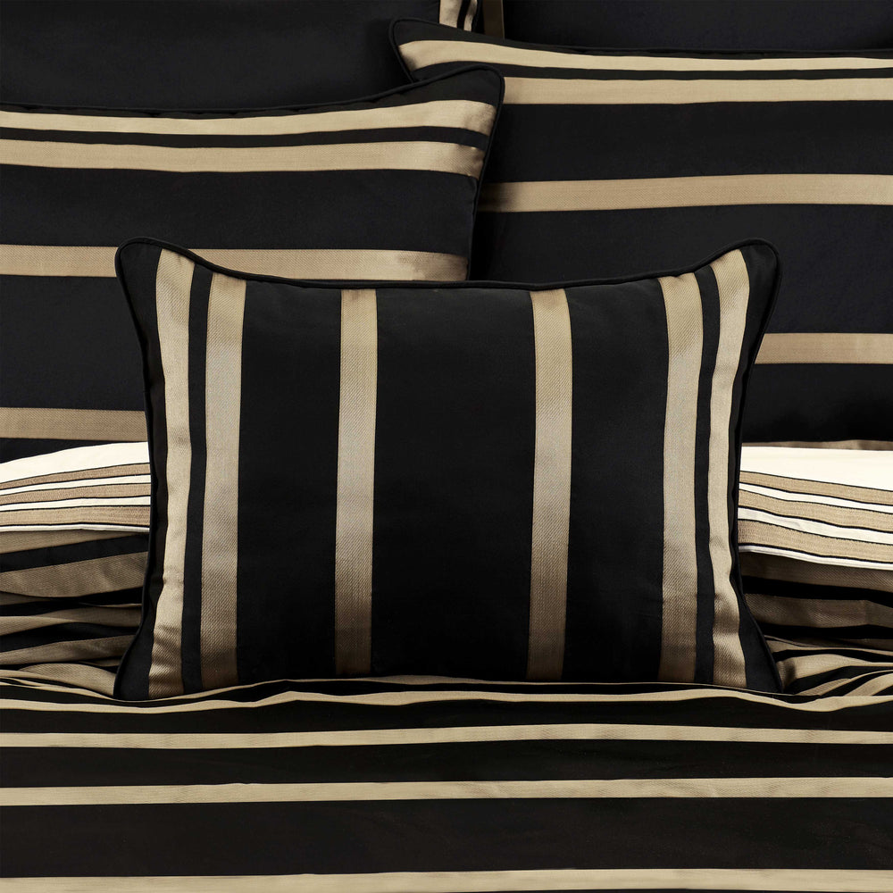 Calvari Black and Gold Boudoir Decorative Throw Pillow 20" x 15" Throw Pillows By J. Queen New York