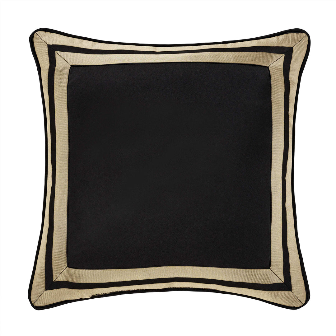 Calvari Black and Gold Square Decorative Throw Pillow 20" x 20" Throw Pillows By J. Queen New York