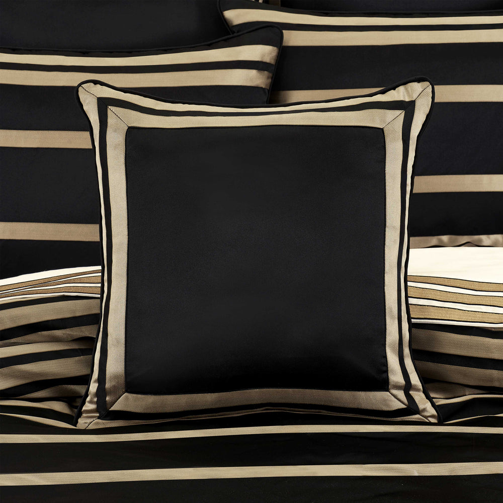Calvari Black and Gold Square Decorative Throw Pillow 20" x 20" Throw Pillows By J. Queen New York
