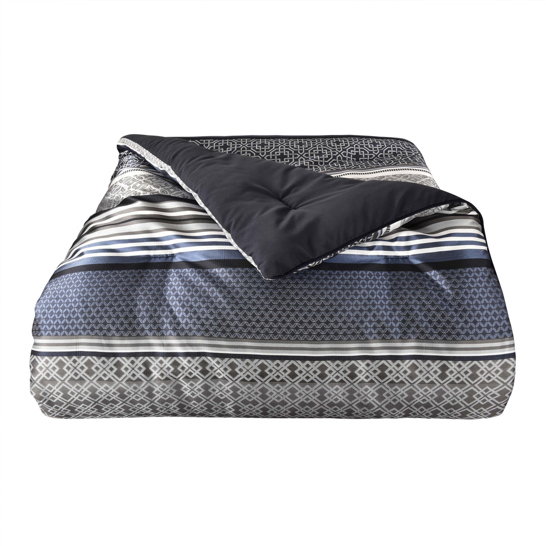 Carlisle Indigo 3 Piece Comforter Set Comforter Sets By J. Queen New York