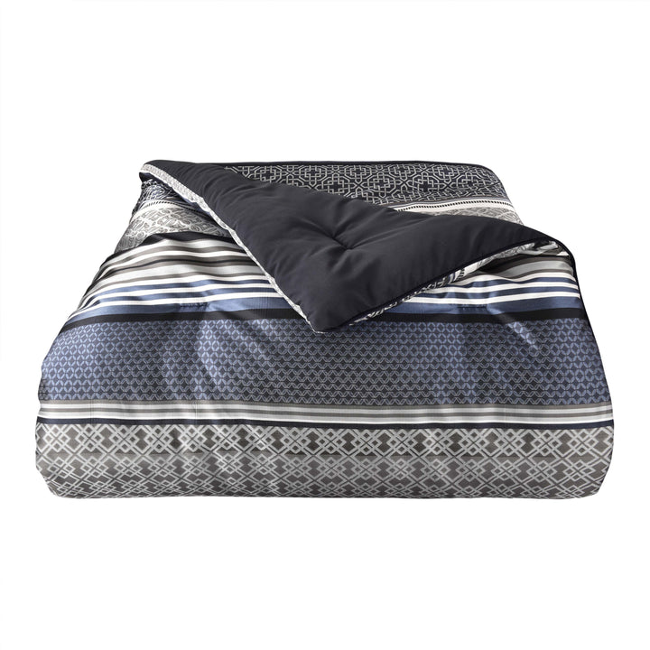 Carlisle Indigo 3 Piece Comforter Set Comforter Sets By J. Queen New York