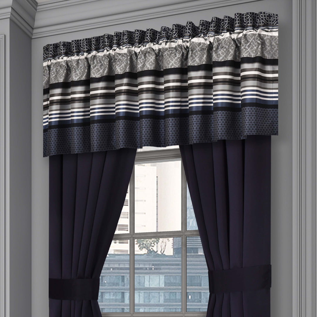 Carlisle Indigo Straight Window Valance Window Valances By J. Queen New York