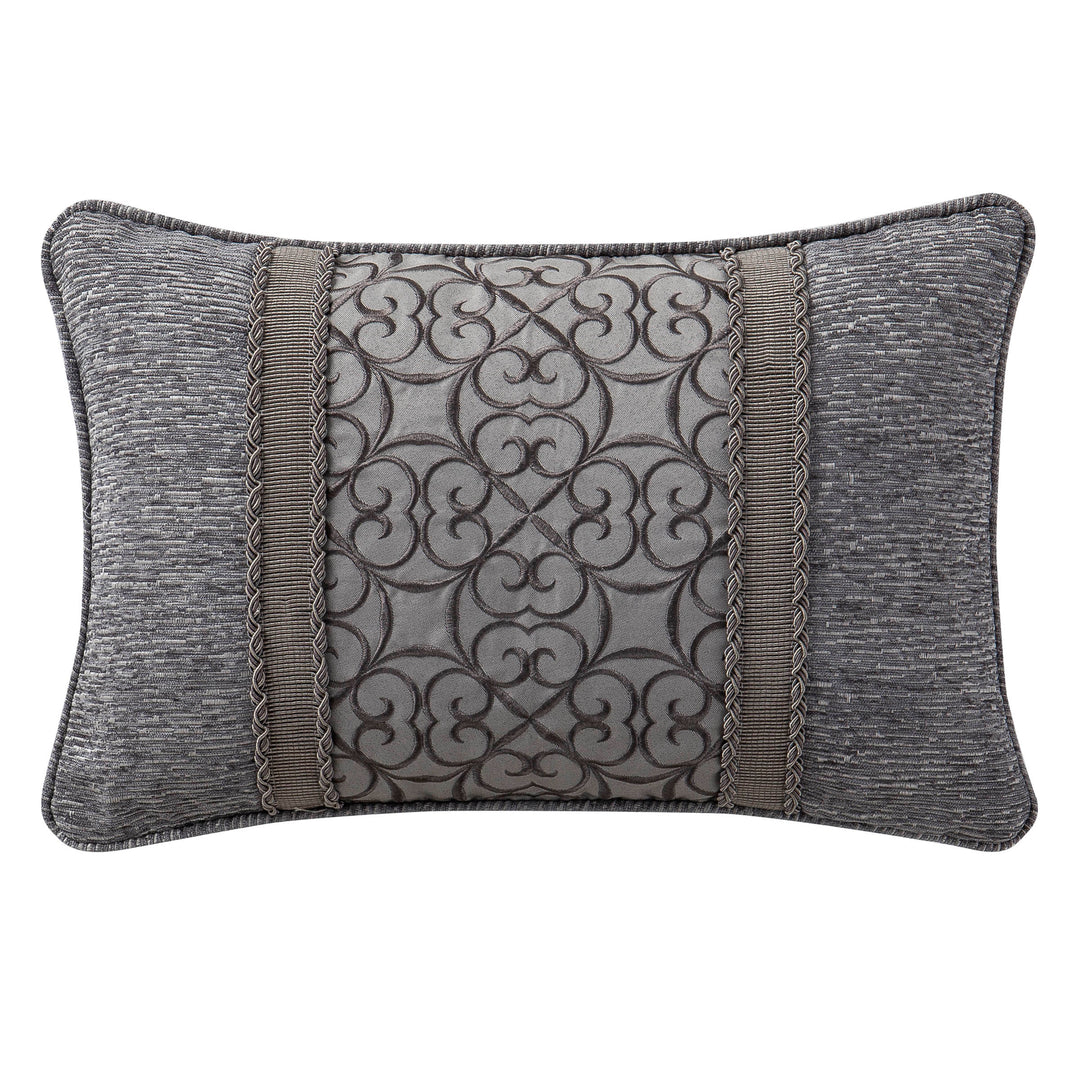 Carrick Silver/Gold Oblong Decorative Throw Pillow 18" x 12" Throw Pillows By Waterford