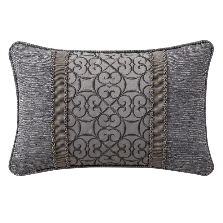 Carrick Silver/Gold Oblong Decorative Throw Pillow 18" x 12" Throw Pillows By Waterford