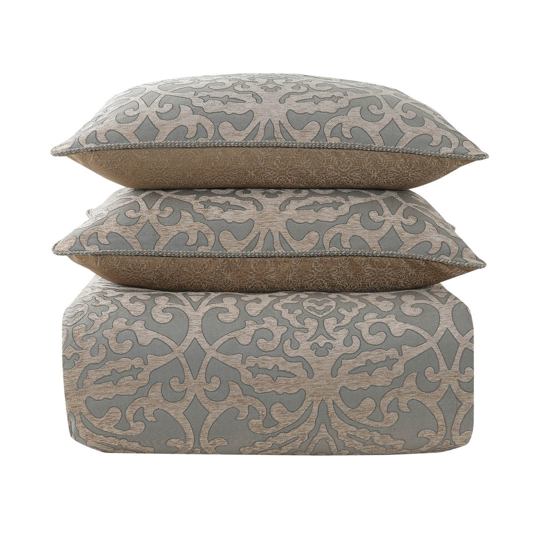 Carrick Silver/Gold 3 Piece Comforter Set Comforter Sets By Waterford