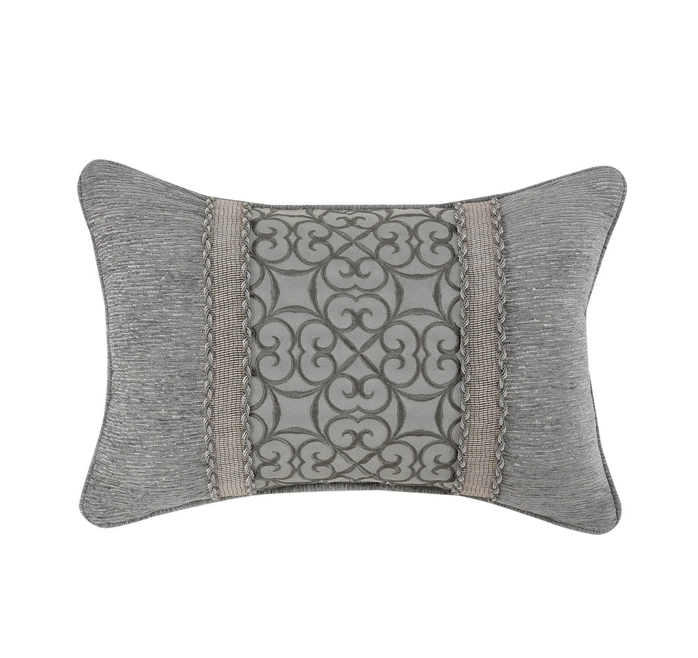Carrick Silver/Gold Oblong Decorative Throw Pillow 18" x 12" Throw Pillows By Waterford