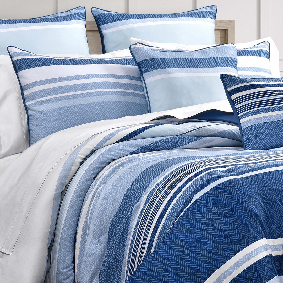 Carson Blue 3 Piece Comforter Set Comforter Sets By J. Queen New York