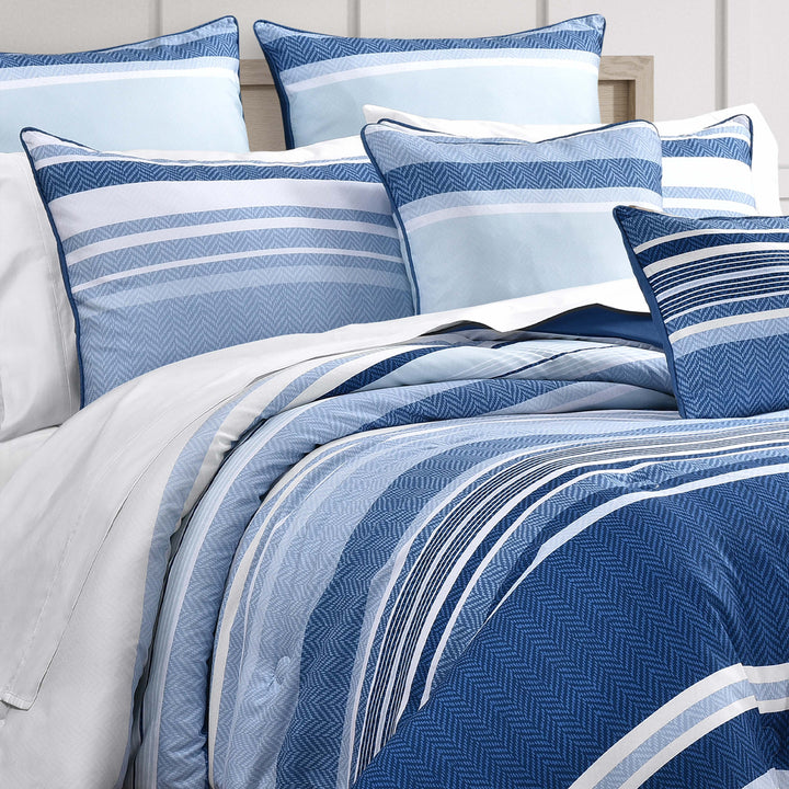 Carson Blue 3 Piece Comforter Set Comforter Sets By J. Queen New York