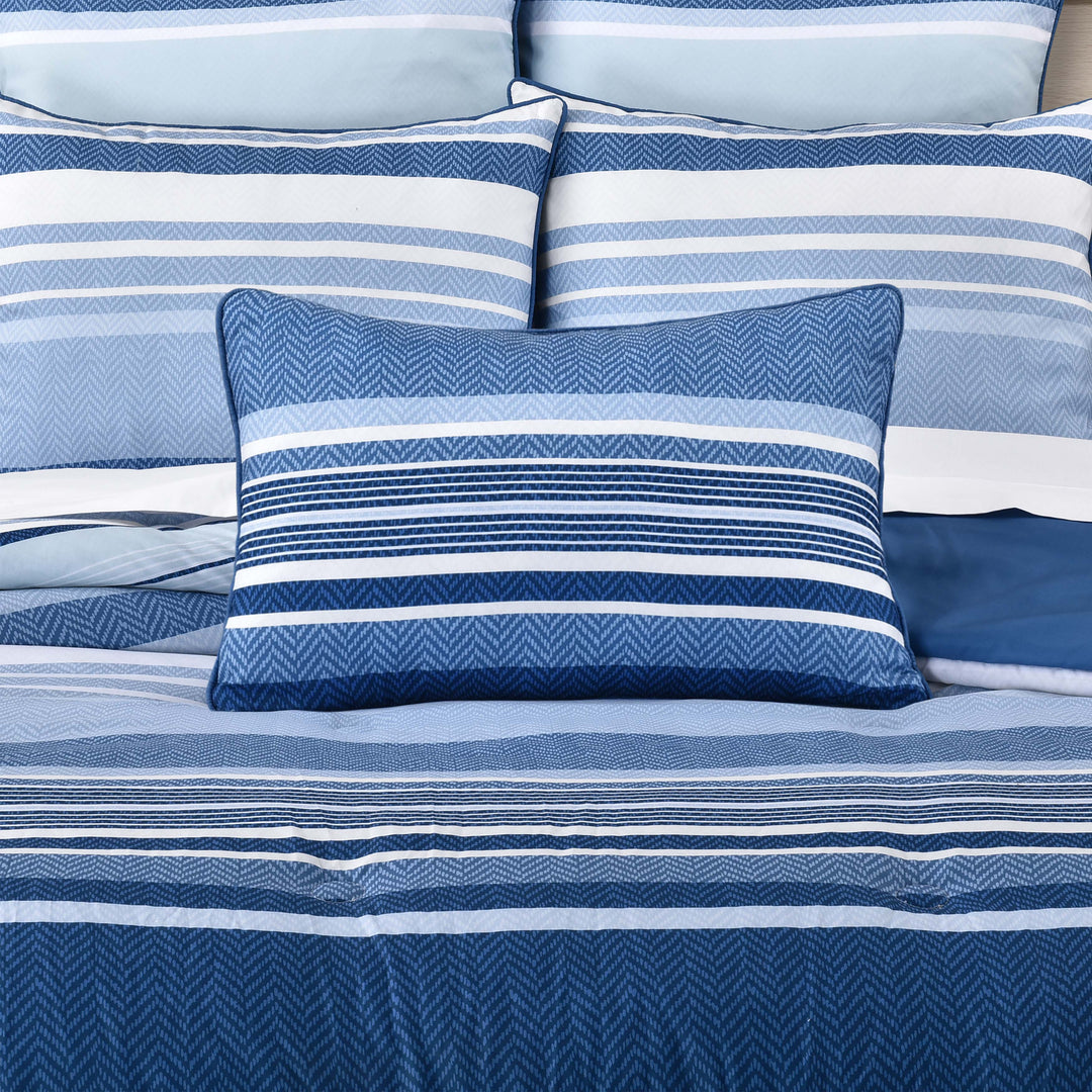 Carson Blue Boudoir Decorative Throw Pillow 22" x 14" Throw Pillows By J. Queen New York