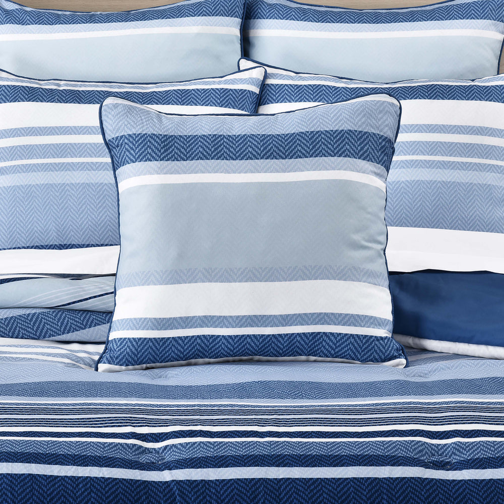 Carson Blue Square Decorative Throw Pillow 20" x 20" Throw Pillows By J. Queen New York