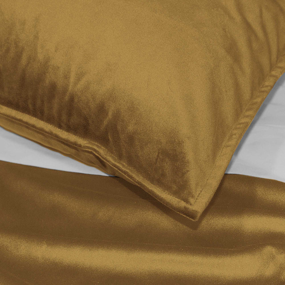 Cascade Velvet Curry 8 Piece Comforter Set Comforter Sets By Colcha Linens