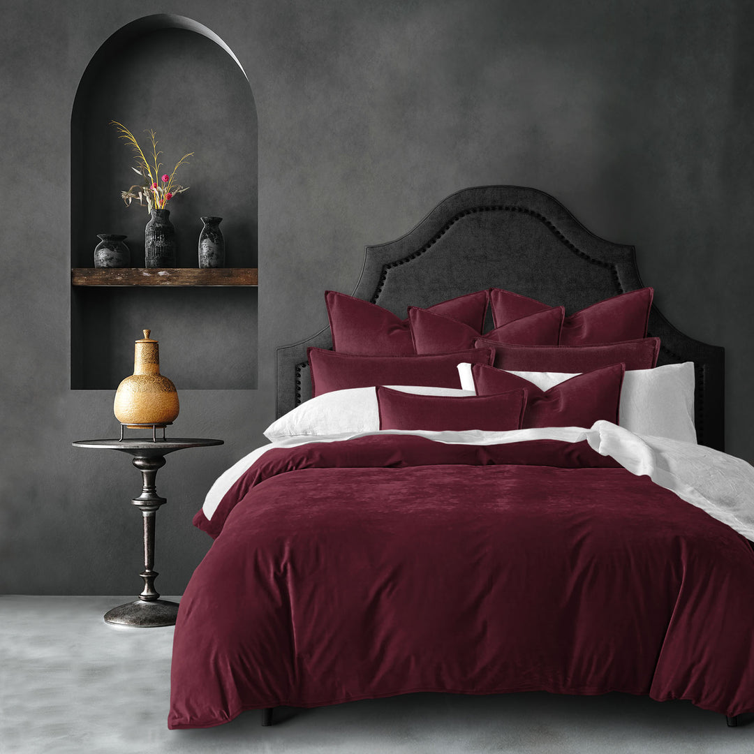 Cascade Velvet Merlot 8 Piece Comforter Set Comforter Sets By Colcha Linens