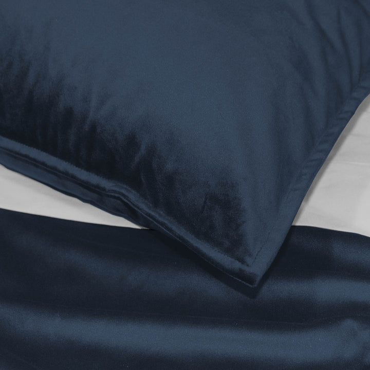 Cascade Velvet True Navy 8 Piece Duvet Cover Set Duvet Covers By Colcha Linens