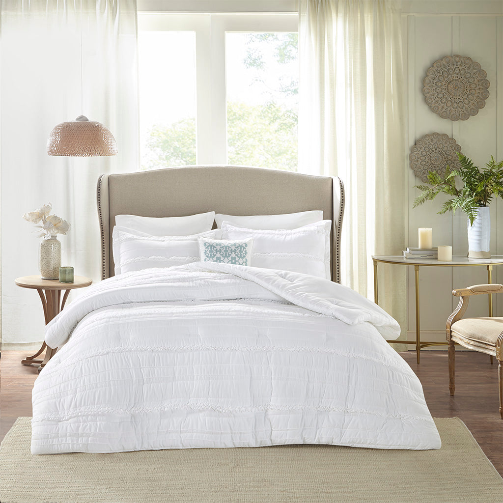 Celeste White 5 Piece Comforter Set Comforter Sets By JLA HOME/Olliix (E & E Co., Ltd)