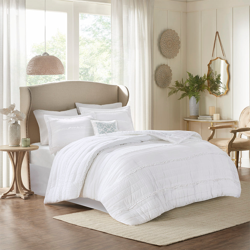 Celeste White 5 Piece Comforter Set Comforter Sets By JLA HOME/Olliix (E & E Co., Ltd)