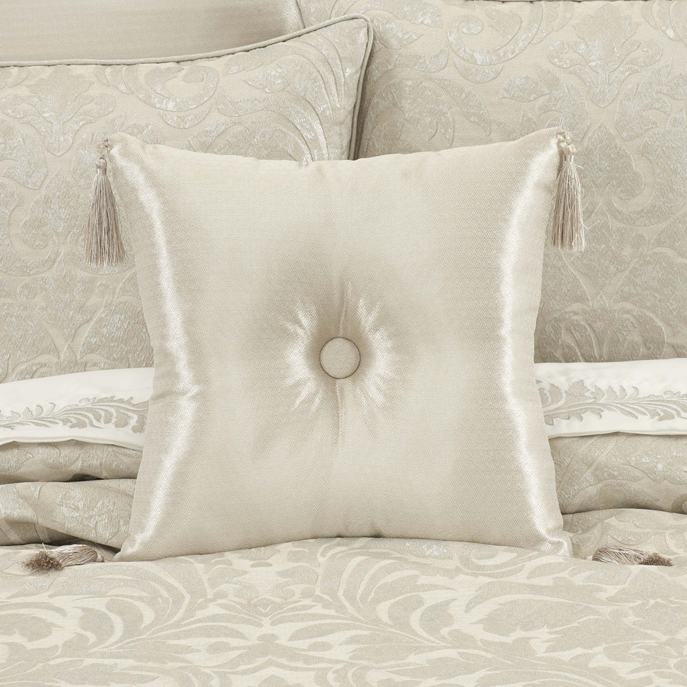 Celine Champagne Square Decorative Throw Pillow 18" x 18" Throw Pillows By J. Queen New York