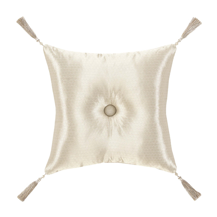 Celine Champagne Square Decorative Throw Pillow 18" x 18" Throw Pillows By J. Queen New York