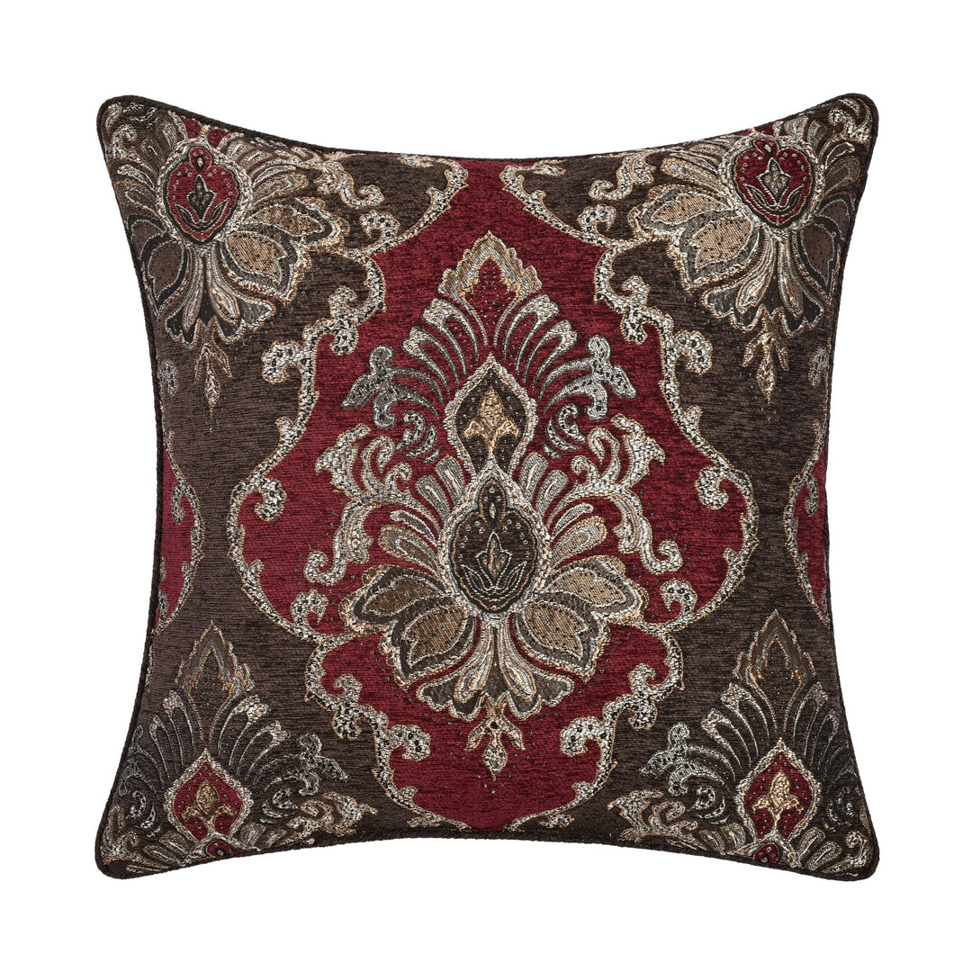 Cerino Chocolate Square Decorative Throw Pillow 20" x 20" Throw Pillows By J. Queen New York