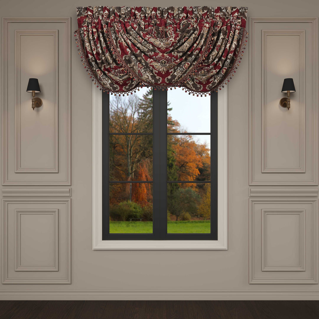 Cerino Chocolate Waterfall Window Valance Window Valances By J. Queen New York