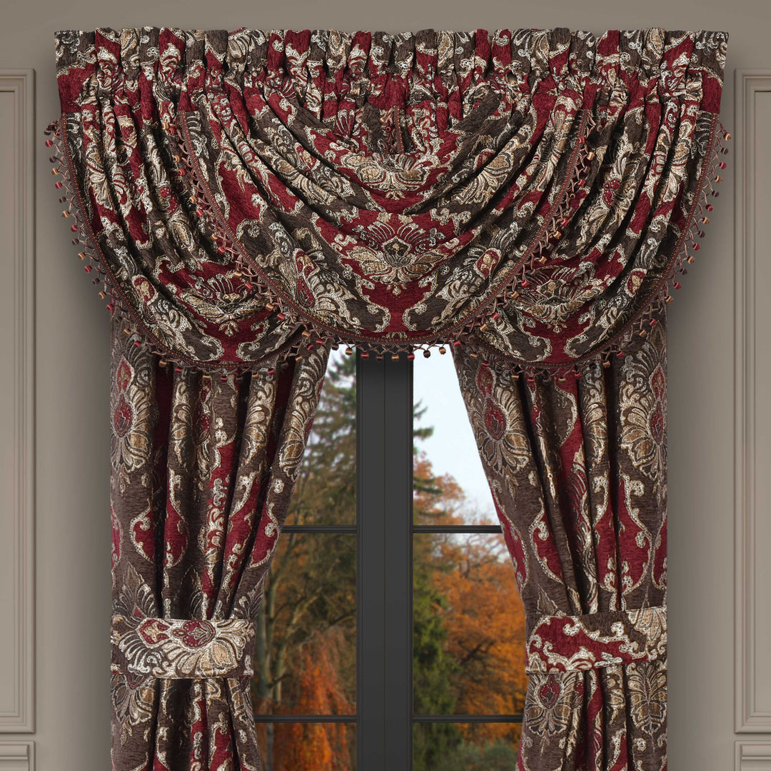 Cerino Chocolate Waterfall Window Valance Window Valances By J. Queen New York