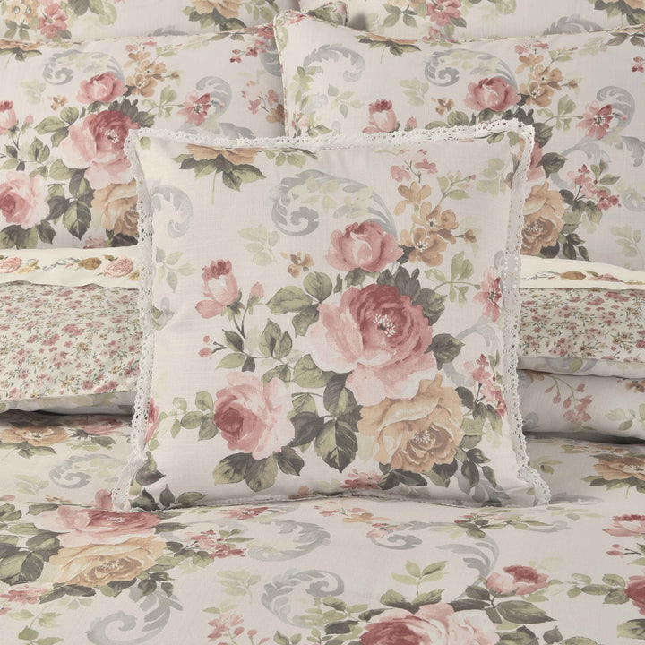 Chablis Rose Gold Square Decorative Throw Pillow 16" x 16" Throw Pillows By J. Queen New York