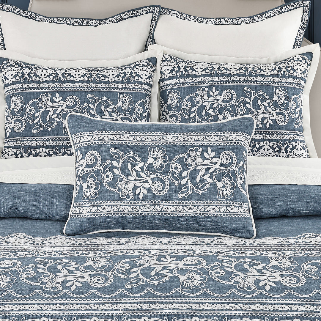 Chantalee Denim Boudoir Decorative Throw Pillow 21" x 14"