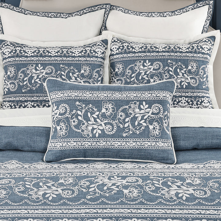 Chantalee Denim Boudoir Decorative Throw Pillow 21" x 14"