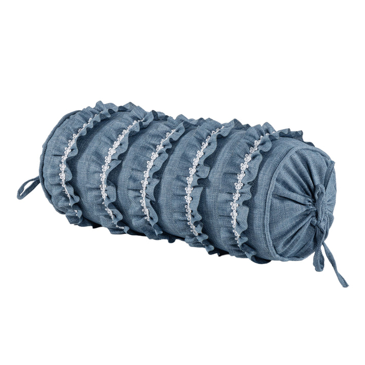 Chantalee Denim Neckroll Decorative Throw Pillow 21" x 7"