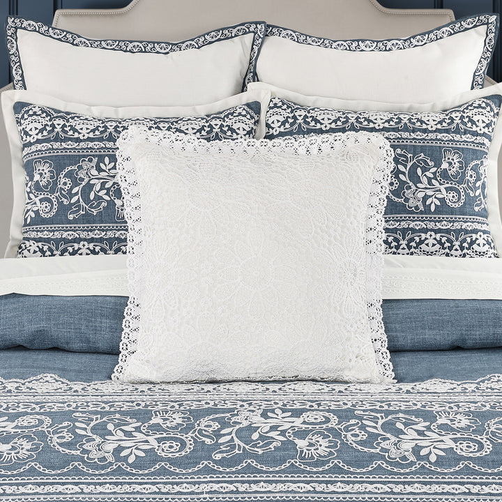 Chantalee White Square Decorative Throw Pillow 18" x 18"
