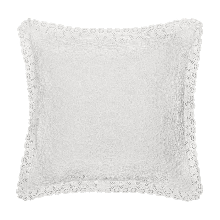 Chantalee White Square Decorative Throw Pillow 18" x 18"