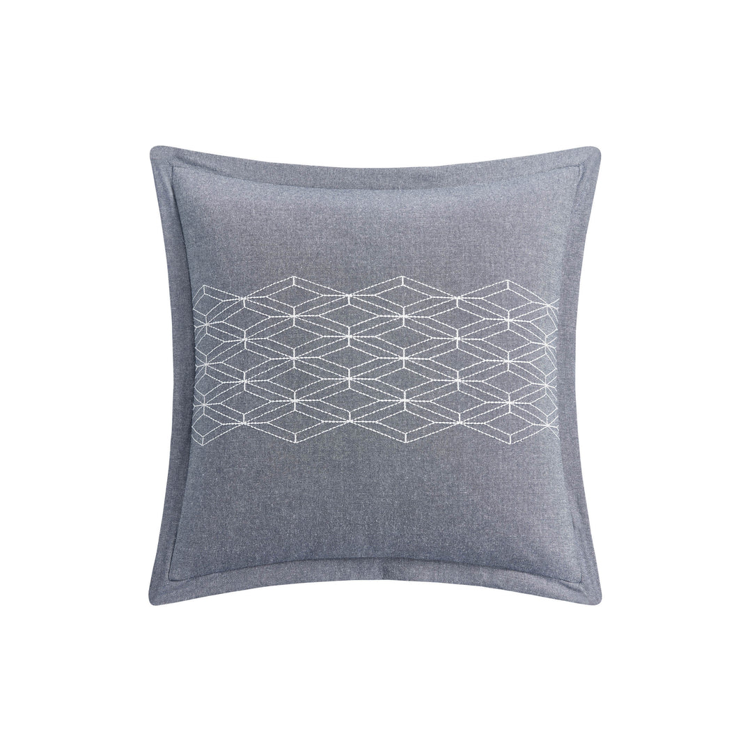 Chloe Navy Square Decorative Throw Pillow 18" x 18" Throw Pillows By Waterford