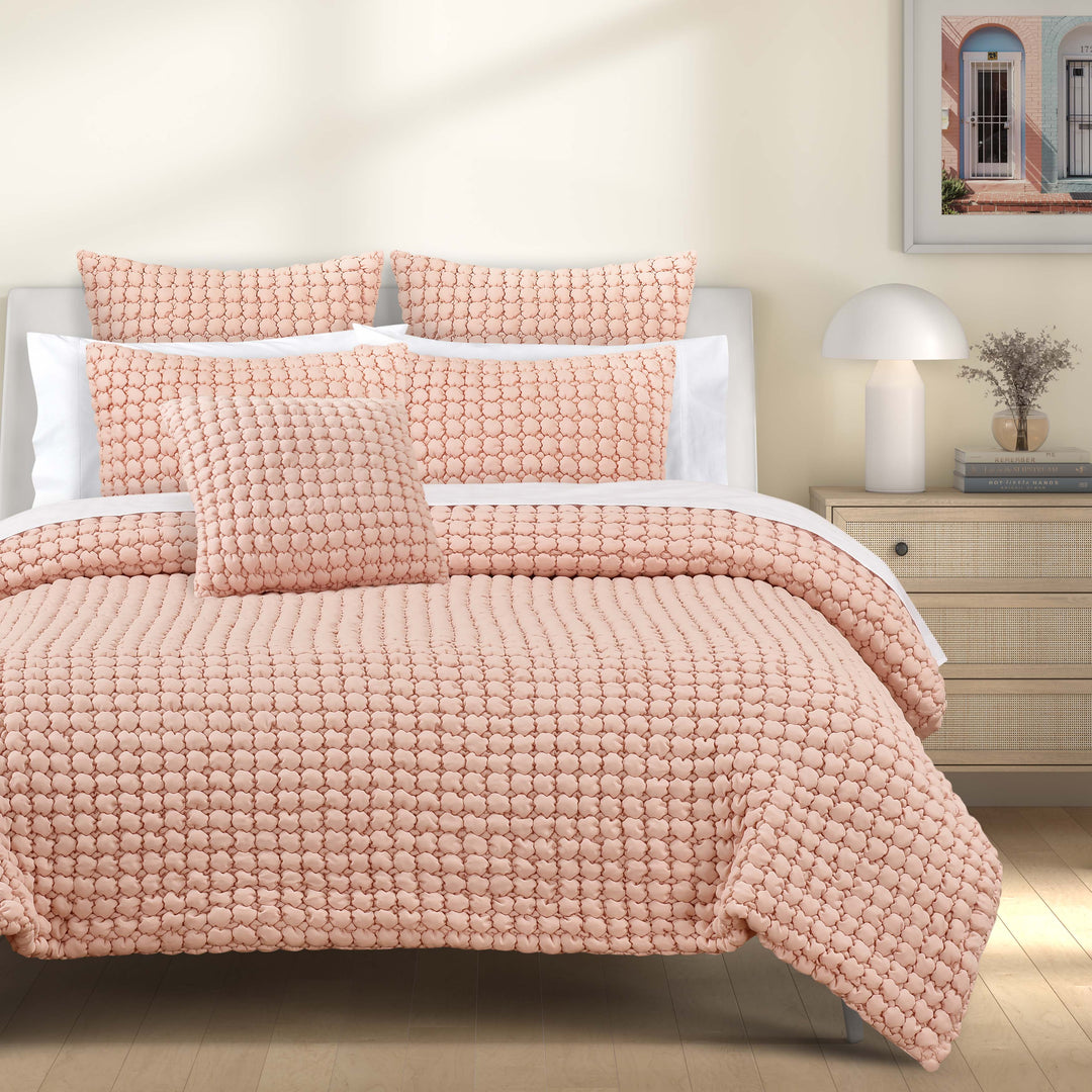 Cloud Puff Blush 3 Piece Quilt Set Quilt Sets By J. Queen New York