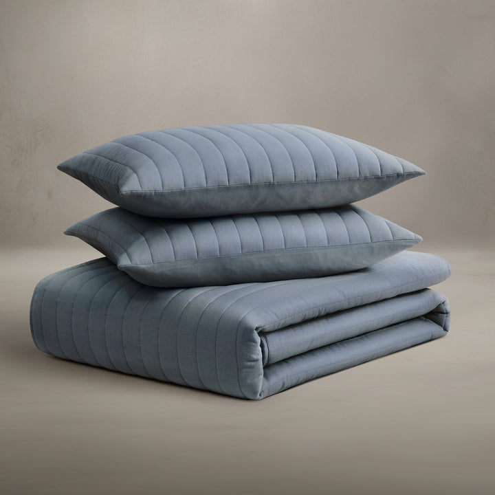 Egyptian Cotton-European Linen Quilt Set Coverlet By Pure Parima