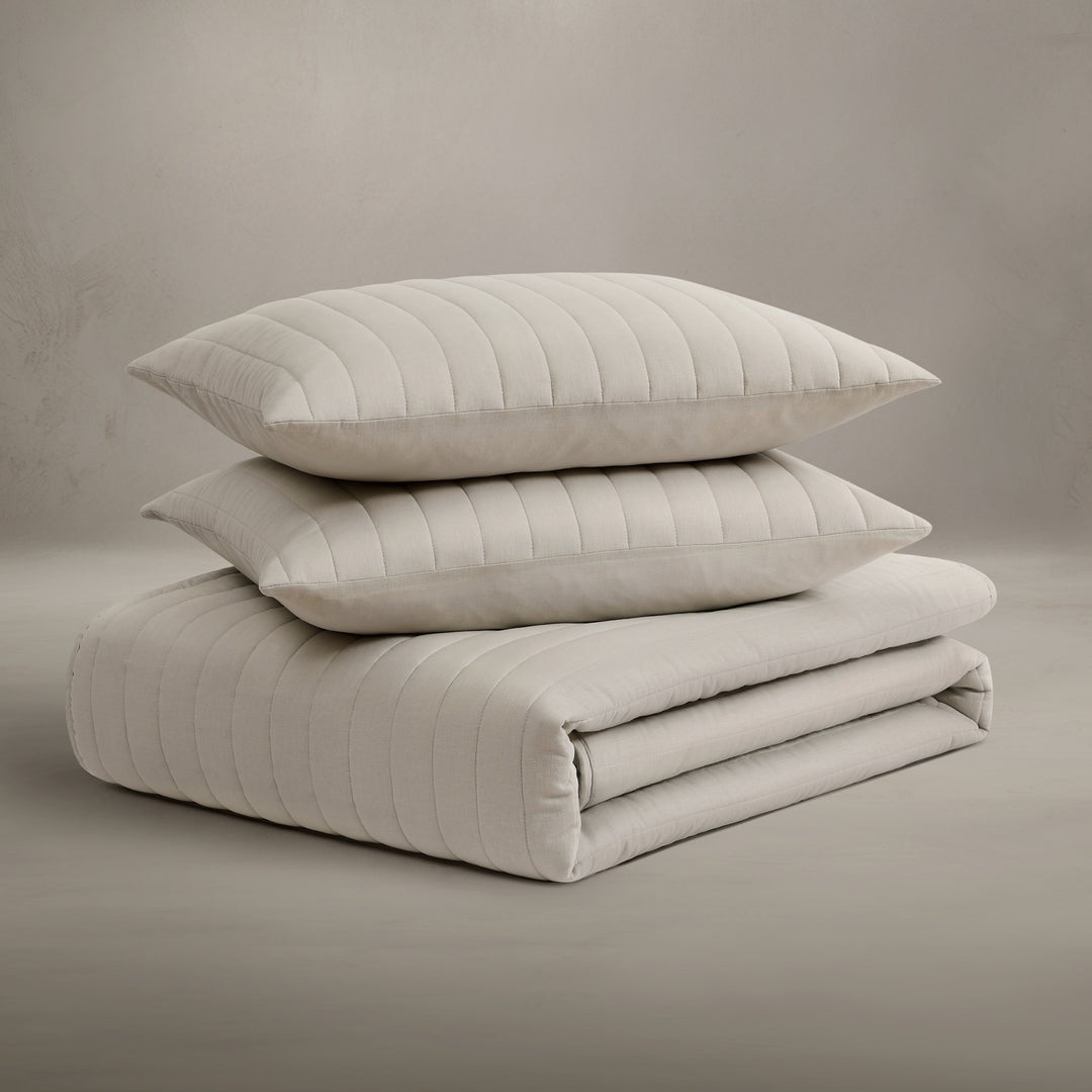 Egyptian Cotton-European Linen Quilt Set Coverlet By Pure Parima