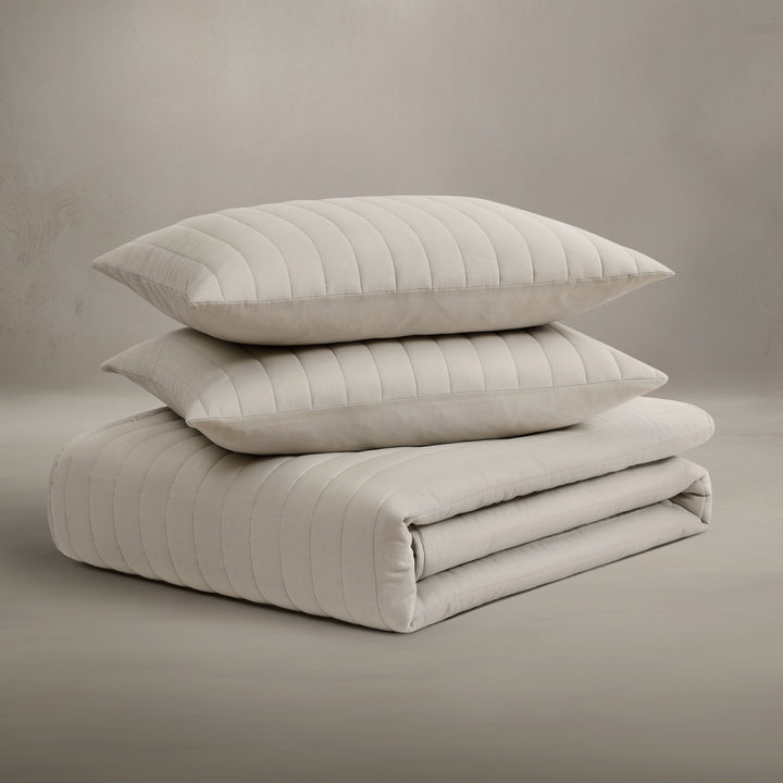 Egyptian Cotton-European Linen Quilt Set Coverlet By Pure Parima