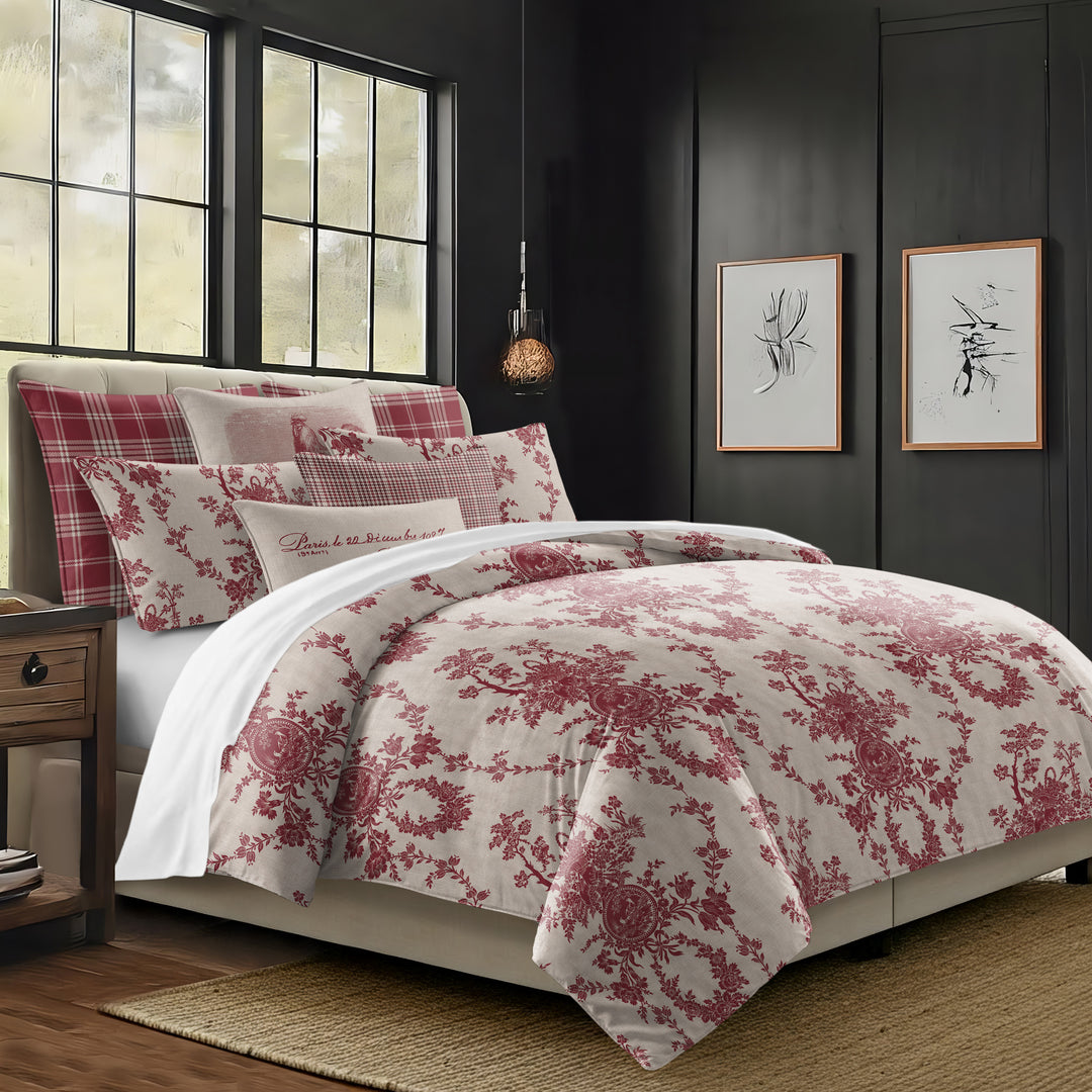Country Lane Crimson 8 Piece Duvet Cover Set Duvet Covers By Colcha Linens