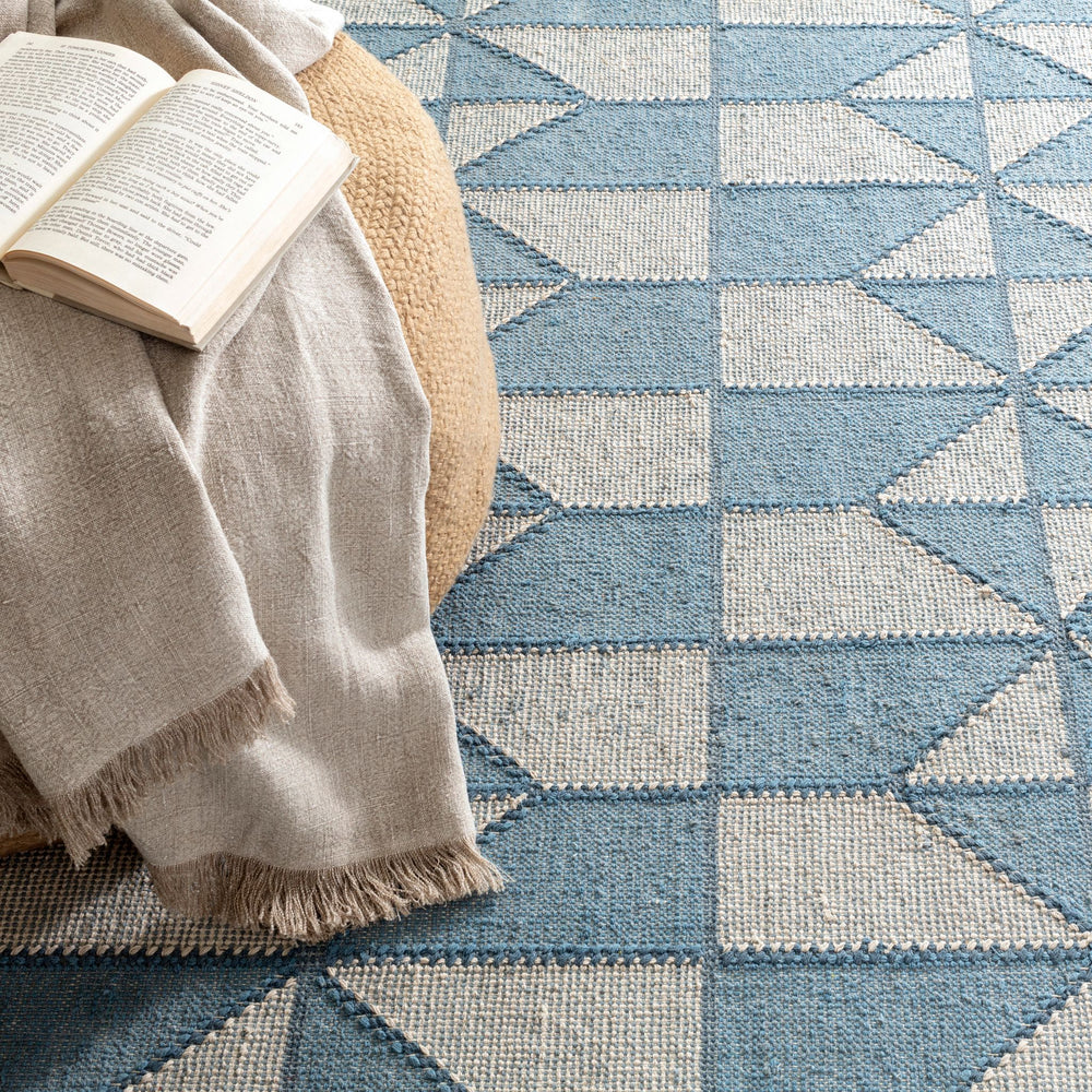 Ojai Blue Hand Loom Knotted Cotton Rug Rug By Annie Selke