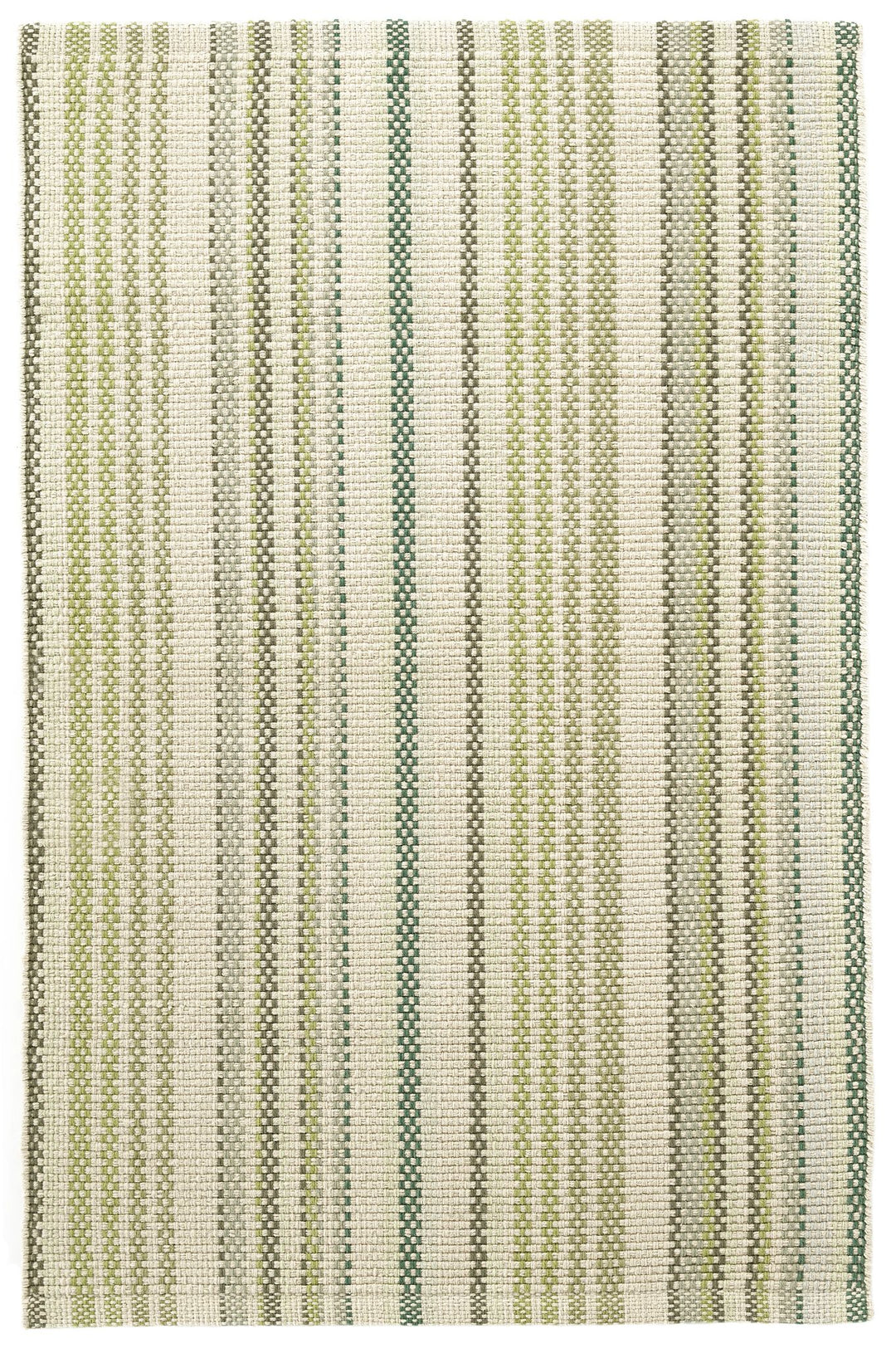Oslo Stripe Green Handwoven Cotton Rug Rug By Annie Selke