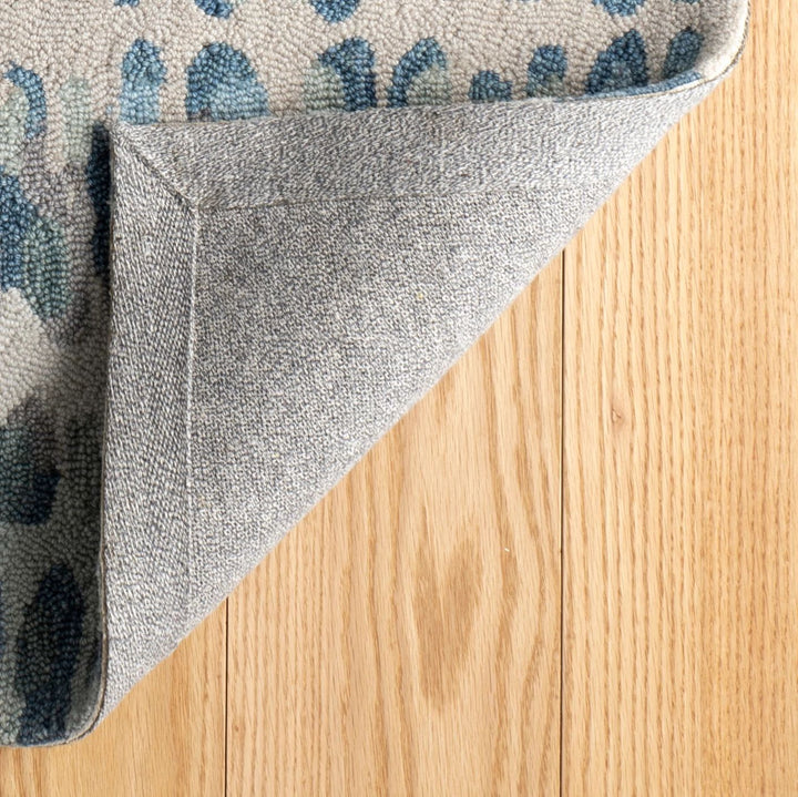 Paint Chip Blue Hand Micro Hooked Wool Rug Rug By Annie Selke