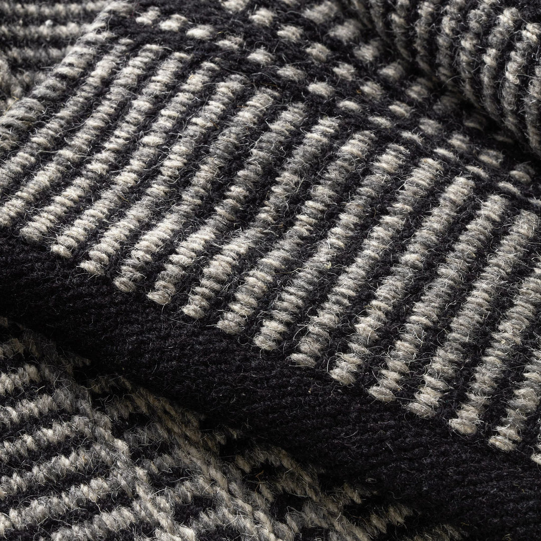 Malta Black Handwoven Wool Rug Rug By Annie Selke