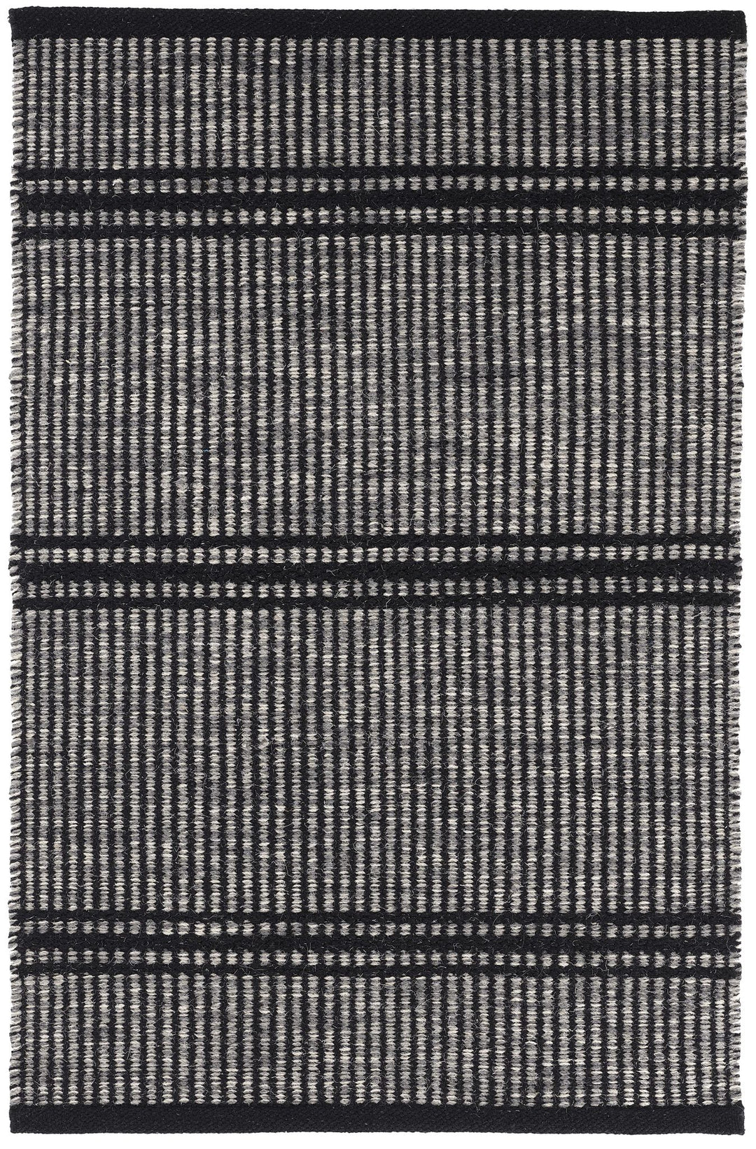 Malta Black Handwoven Wool Rug Rug By Annie Selke