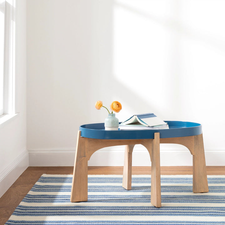 Road Runner Blue Handwoven Indoor/Outdoor Rug Rug By Annie Selke