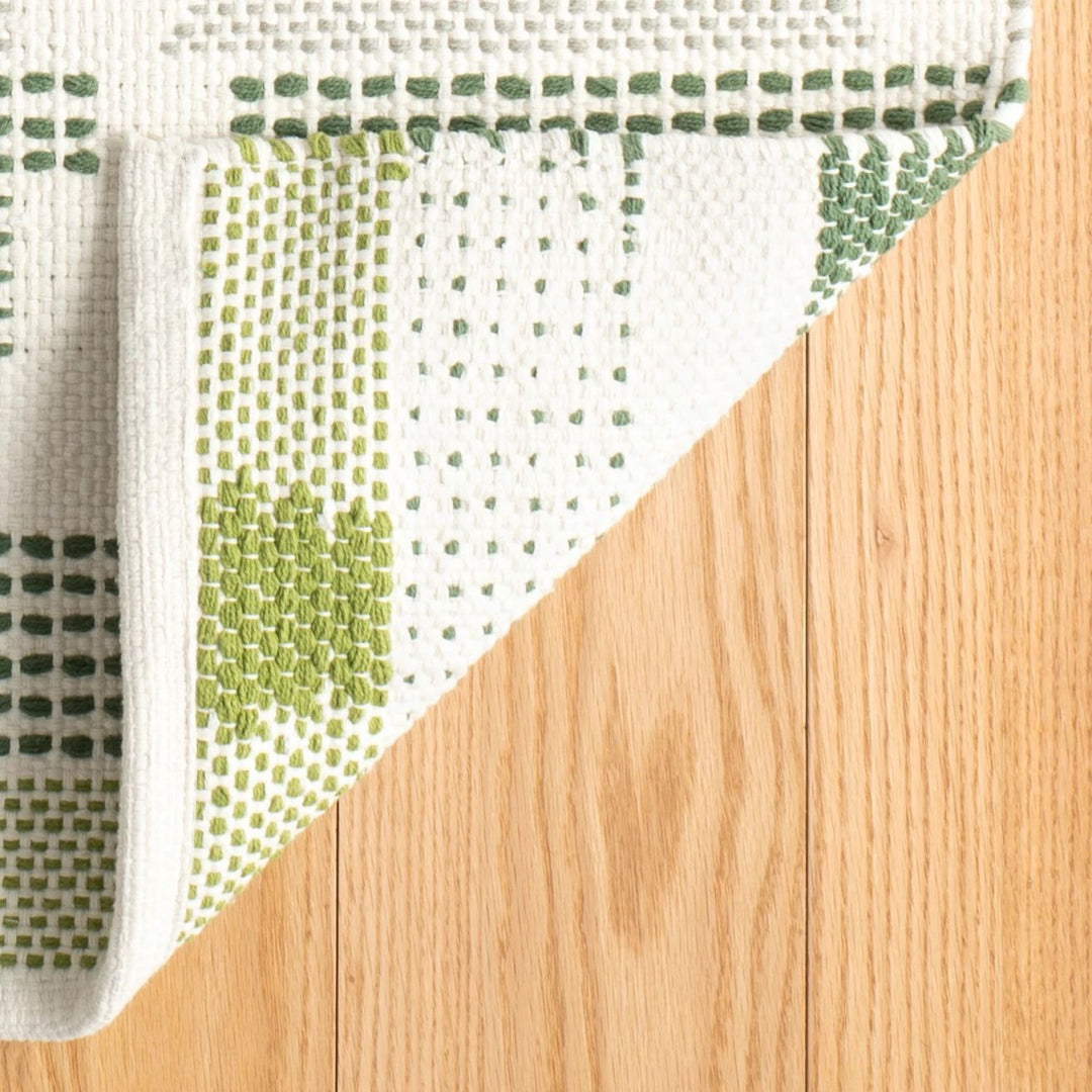 Tread Lightly Green Handwoven Cotton Rug Rug By Annie Selke