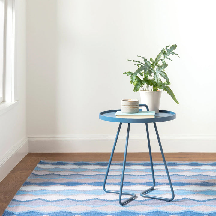 Safety Net Blue Handwoven Wool Rug Rug By Annie Selke