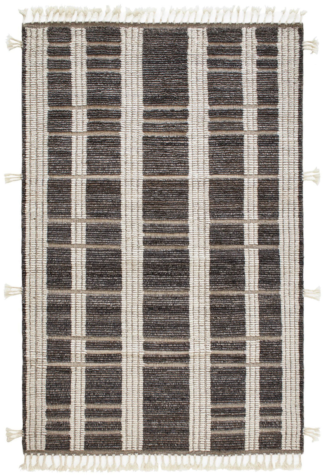 Tory Grey/Ivory Hand Knotted Wool Rug Rug By Annie Selke