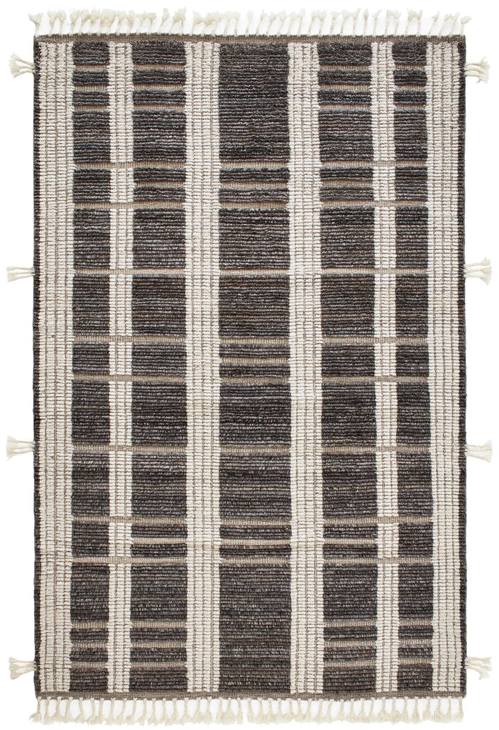 Tory Grey/Ivory Hand Knotted Wool Rug Rug By Annie Selke