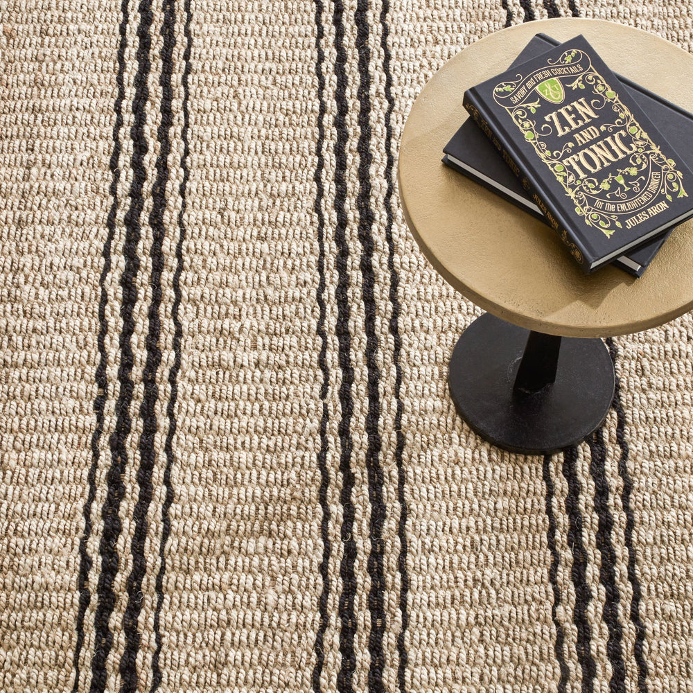 Jute Ticking Black Handwoven Rug Rug By Annie Selke