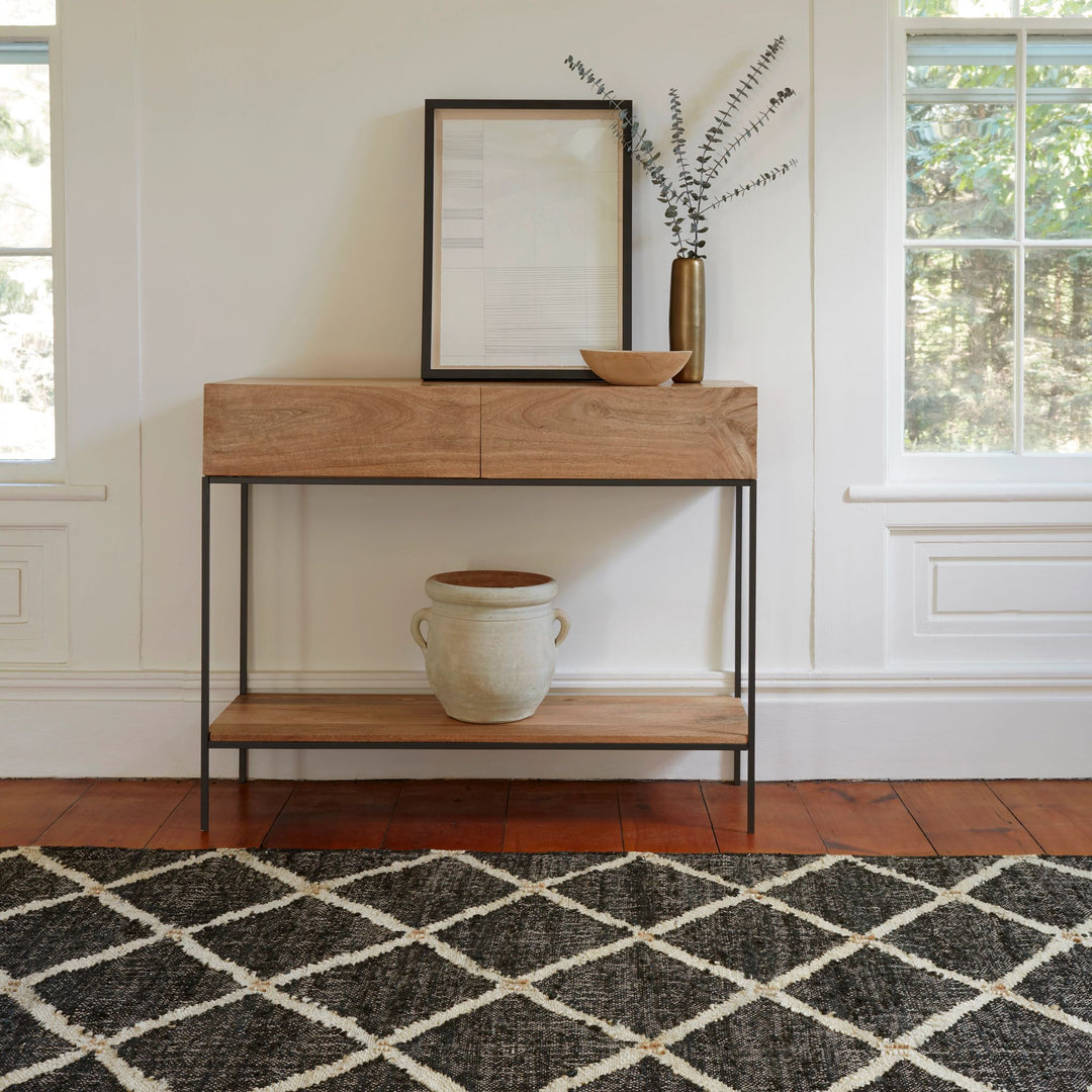 Kali Black Handwoven Jute Rug Rug By Annie Selke